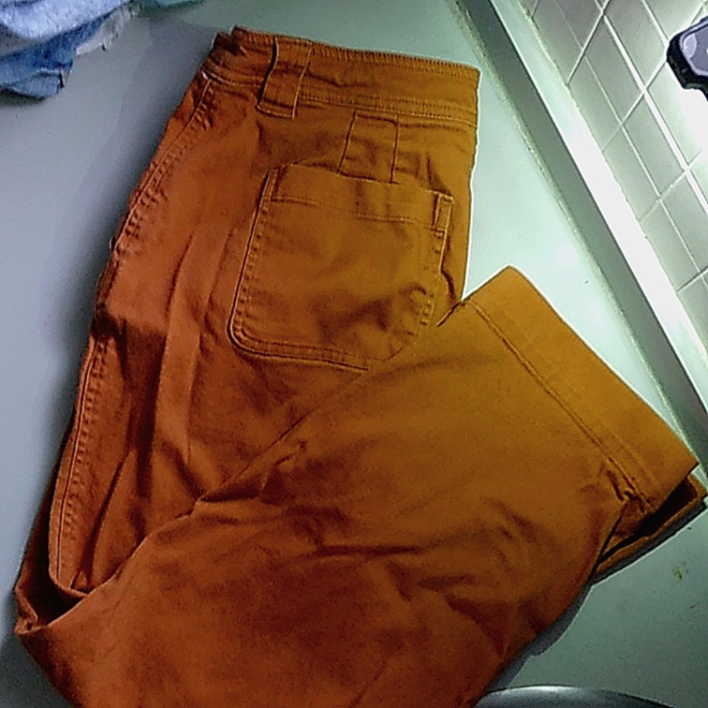 Pants from a new day nice soft has a orange brown color you'll looooooove it